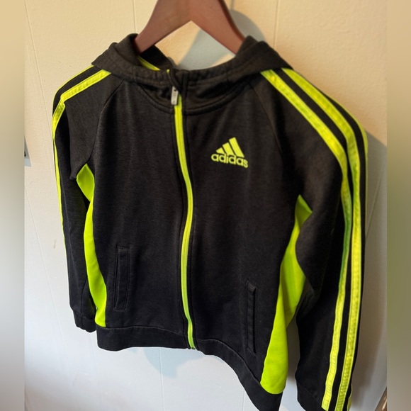 ✨ adidas Neon Stripe Zip-Up Hoodie Track Jacket ✨ - Picture 4 of 4